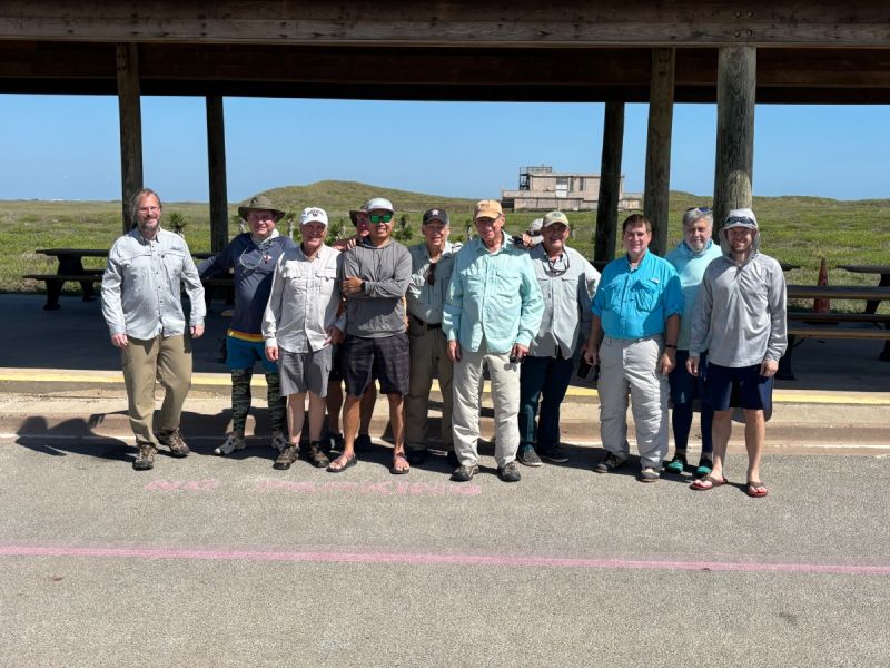 Club members gathered for a group photo at the Padre Island National Seashore outing